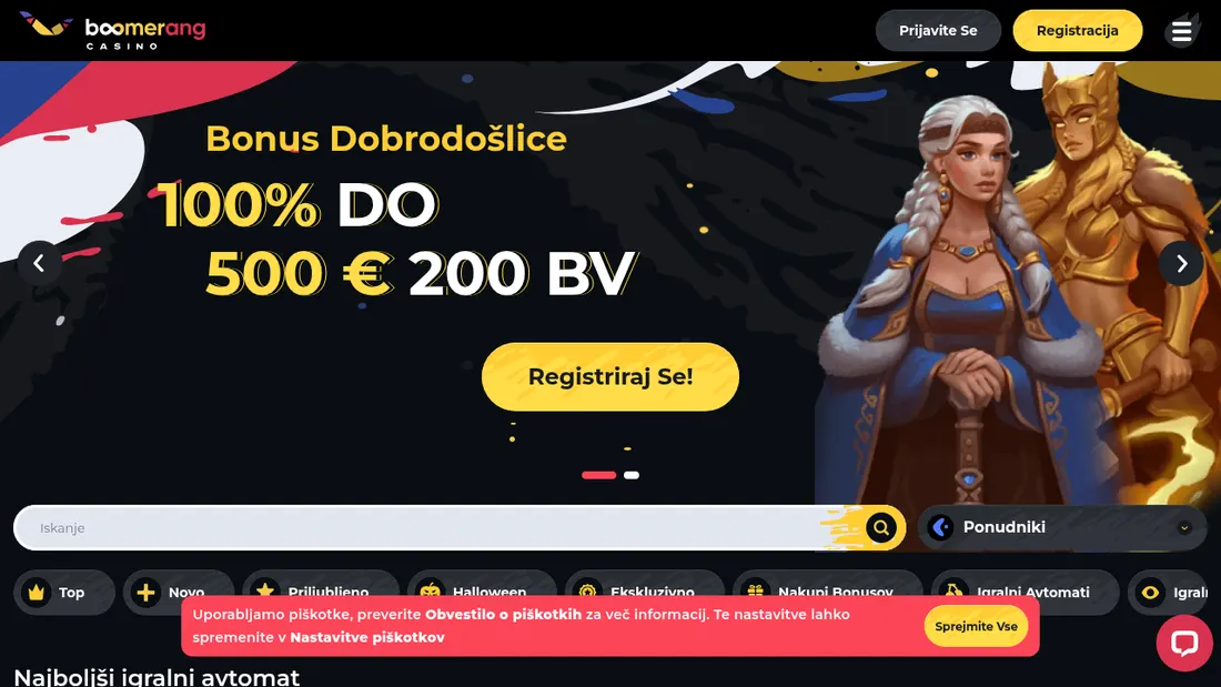 Boomerang Casino: javno dostopna igralniška avla